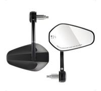 Evermotor Universel E9 CNC Aluminium Moto Rétroviseurs Guidon Homologué Rétroviseur Moto Ensemble ATV Roller Scooters Bar End Noir
