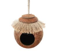 EverPinger Abri pour Oiseaux Suspendu Cocotier Nichoir Habitat Cage Maison Nid Adapté à la Tranquillité des Animaux de Compagnie Décor de Jardin, Suspendu