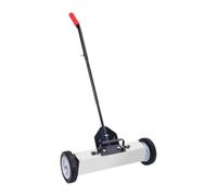 EverPinger Pick Up Sweeper Ramasse-métaux Magnétique Manuel Balai Collecteur sur Roues Poignée Extensible Aluminium Adapté Au Nettoyage Professionnel Atelier, 18 Pouces