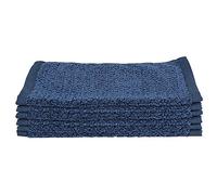 Everplush Lot de 6 Gants de Toilette en Jacquard à Losanges - Bleu Marine, 33 x 33 cm