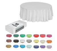 Evershine ES Lot de 12 nappes de Table Rondes en Plastique Blanc 210 cm D (réutilisable)