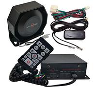 Evershine Signal sirène de Police enfichable 100W avec Haut-Parleur Plat, télécommande Filaire, Microphone et Plus de 20 tonalités réglables en Volume pour Les véhicules de Police et d'ambulance,etc.