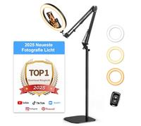 Evershop Lumière d'anneau de trépied de 10 pouces, lumière LED flexible avec télécommande clignotante pour téléphone portable, TikTok YouTube Content Creator