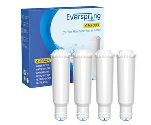 EVERSPRING Filtre à eau pour machine à café, compatible avec Krups F088, convient à de nombreux modèles AEG, Bosch, Siemens, Nivona, 4 pièces (Avertissement : non adapté pour Jura White)