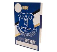 Everton Football Club Carte d'anniversaire avec autocollants pour personnaliser votre âge et prénom Bleu