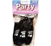 Everts - Tête de mort - Ballons, Latex, Party Pack de 10 SG34390 (Taille unique) (Noir/Blanc)