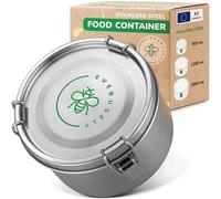 Everusely Boîte alimentaire en acier inoxydable - Capacité 1,2 L - Boîte à lunch ronde pour enfants et adultes - Boîte à goûter étanche avec couvercle - Organiseur réutilisable