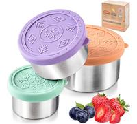 Everusely - Contenants Alimentaires en Acier Inoxydable - Lot de 3, Bright - Boîte à Déjeuner Métallique Boîtes à Snacks pour Bureau, Rangement à la Maison - Couvercles Antifuite