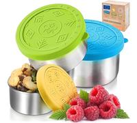 Everusely - Contenants Alimentaires en Acier Inoxydable - Lot de 3, Summer - Boîte à Déjeuner Métallique Boîtes à Snacks pour Bureau, Rangement à la Maison - Couvercles Antifuite