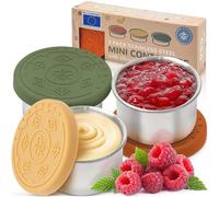 Everusely - Récipient à condiments - Lot de 3, 50 ml, Muted - Récipient étanche pour vinaigrette - Petits récipients à sauce en acier inoxydable avec couvercles