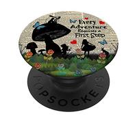 Every Adventure Requires a First Step - Alice In Wonderland PopSockets PopGrip - Support et Grip pour Smartphone/Tablette avec un Top Interchangeable