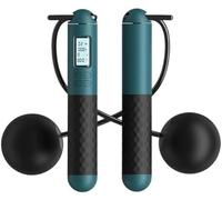 Every-body Ropeless JumpFlex PRO - Corde a Sauter Sans Fil Réglable avec Boule De Gravité Intelligente Compteur pour Fitness, Perte de Graisse, Gym (Vert Foncé Noir)