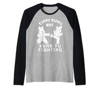 Every Bunny Was Kung Fu Fighting Funny Easter Karaté Manche Raglan