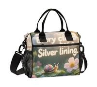 Every Cloud Has A A A Silver Lining Animal Snail Lunch Bag for Men with Shoulder Strap Adjustable Lunch Box for Middle School for Gym loncheras para Mujer con contenedores