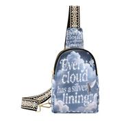 Every Cloud has a Silver Lining Animal Cat Cross Bag Lightweight Body Bag for Women for Hiking Every Cloud has a Silver Lining Animal Cat, Chaque nuage a un chat animal avec doublure argentée