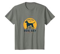 Every Day is Dog Day - Amoureux des Animaux T-Shirt, Enfant, Vert Kaki chiné, 6 Ans