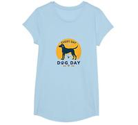 Every Day is Dog Day - Amoureux des Animaux T-Shirt, Fille, Bleu Céleste, S
