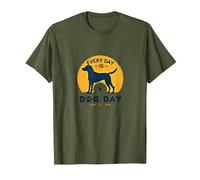 Every Day is Dog Day - Amoureux des Animaux T-Shirt, Homme, Olive, M