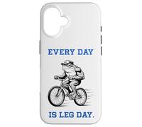 Every Day is Leg Day Frog Drôle Cycliste Gym Workout Coque pour iPhone 16