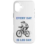 Every Day is Leg Day Frog Drôle Cycliste Gym Workout Coque pour iPhone 16 Plus