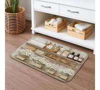 Every Day Tapis de bain à séchage rapide, motif chrysanthème vintage, absorbant, antidérapant, lavable au printemps pour salle de bain et toilettes, 40,6 x 61 cm