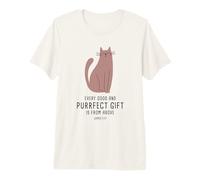 Every Good & Purrfect (Gift) is from Above - James 1:17 Cat T-Shirt Haut de Gamme