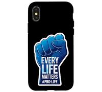 Every Life Matters Pro-Life Poing surélevé pour bébé à naître Coque pour iPhone X/XS
