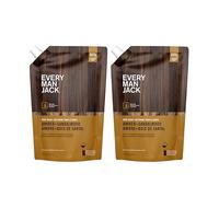 Every Man Jack Amber + Sandalwood Mens Body Wash Refill Starter Pouch - Cleanse, Nourish, and Hydrate Skin - Naturally Derived Ingredients - Paraben Free, Phthalate Free, Dye Free - (2-36oz pouches)