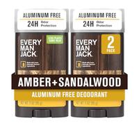Every Man Jack Déodorant pour homme en ambre et bois de santal - Restez frais en toute sécurité avec le déodorant pour homme sans aluminium - Anti-odeurs, durable, à base de plantes et sans produits