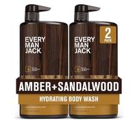 Every Man Jack Shampooing corporel nourrissant pour homme à l'ambre et au bois de santal, pour tous les types de peau - Purifiant, nourrissant et hydraté avec de la noix de coco naturellement dérivée,