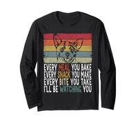 Every Meal You Bake I'll Be Watching You Dog Mom Dad Funny Manche Longue