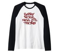 Every Rose Has Its Thorn Graffiti Design Manche Raglan