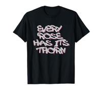 Every Rose Has Its Thorn Graffiti Design T-Shirt