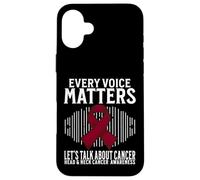 Every Voice Matters Head and Neck Cancer Awareness Gifts Coque pour iPhone 16 Plus
