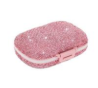 EveryBling Joli pilulier de voyage - Petit pilulier bling pour sac à main, médicaments, vitamines, pilulier quotidien pour femme (rose)