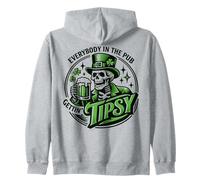 Everybody in The Pub Gettin' Tipsy Skeleton St. Patrick's Sweat à Capuche
