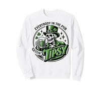 Everybody in The Pub Gettin' Tipsy Skeleton St. Patrick's Sweatshirt