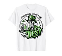 Everybody in The Pub Gettin' Tipsy Skeleton St. Patrick's T-Shirt