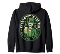 Everybody in The Pub Gettin' Tipsy St Patricks Day Skeleton Sweat à Capuche