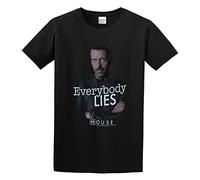 Everybody Lies House M.D. Dance Rock Base Concise Splash Ink T-Shirt Black M