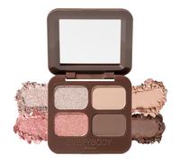 EVERYBODY LONDON Palette de 4 couleurs d'ombres à paupières, 2 teintes brillantes, 2 teintes mates, miroir intégré, mélange facile, formule durable, rose vintage