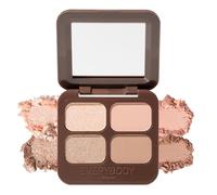 EVERYBODY LONDON Palette de 4 couleurs d'ombres à paupières, 2 teintes brillantes, 2 teintes mates, miroir intégré, mélange facile, formule durable, Abricot Dusk