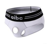 Everyday - Culotte de bikini en coton pour homme avec trou ouvert sur le devant pour l'esthétique inspirée de la lingerie (XL, blanc)