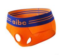 Everyday - Culotte de bikini en coton pour homme avec trou ouvert sur le devant pour une esthétique inspirée de la lingerie (taille L, orange)