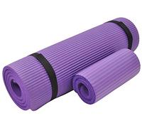 Everyday Essentials Tapis de yoga extra épais haute densité anti-déchirure avec genouillère et sangle de transport Violet 1,27 cm