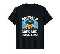 Everyday is Cops and Robbers Day Police Skyline Graphic T-Shirt