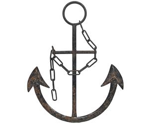 Everydecor Ancre en métal pour décoration murale - Décoration nautique antique pour salon, toilettes, salle de bain, chambre à coucher, cuisine - Ancre de bateau avec chaîne pour intérieur