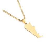 Everyiod Argentine Avec Nom De Ville Pendentif Colliers, Argentine Charme Bijoux Rétro Style Ethnique Émail Pendentif 50 Cm Chaîne, Pull Patriotique Collier Bijoux Cadeaux, Jaune, 50 Cm