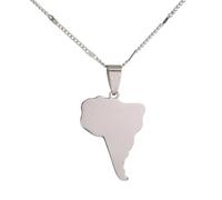 Everyiod Carte De L'Amérique Du Sud Collier Pendentifs Bijoux De Carte À La Mode, Colliers De Carte De Contour Vintage Tour De Cou En Émail Ethnique, Bijoux Patriotiques Femmes Hommes Accessoire,