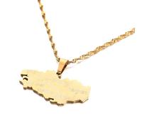 Everyiod Colliers Pendentif Carte Bretagne, Colliers Pendentif Bretagne Style Ethnique Bijoux De Robe De Soirée, Charme Hip Hop Collier De Mode Accessoires De Bijoux, Jaune, 50 Cm